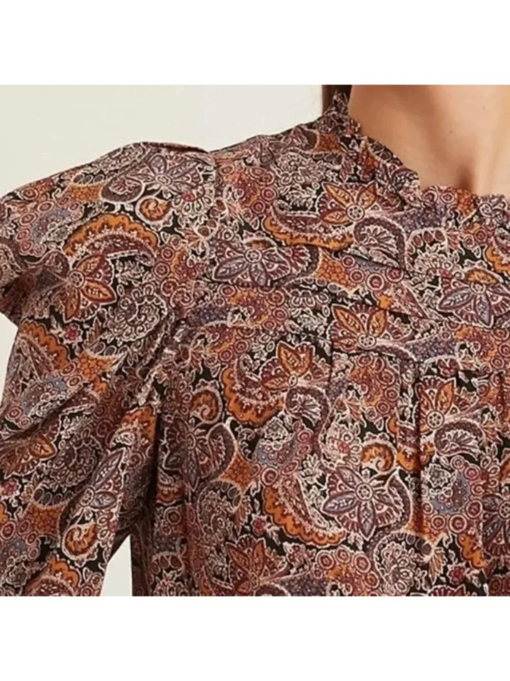 Ulla Johnson silk paisley puff sleeve Lyla blouse